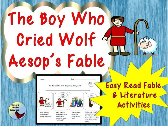 The Boy Who Cried Wolf Aesop's Fable Reading Comprehension And ...