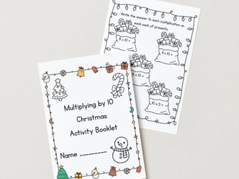 Christmas Multiplication Booklet Bundle – ×2, ×5 & ×10 Times Tables (3 x 12-page booklets)