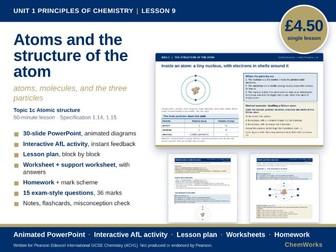 Edexcel IGCSE Chemistry Unit 1 – Principles of Chemistry: Lesson 9, The Structure of the Atom