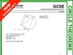 GCSE 9-1 Exam Question Practice (Circle Theorems)