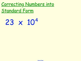 Standard Form: Correcting numbers into SF