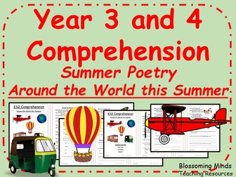 Year 3 and 4 Summer Poetry Comprehension - Around the World this Summer