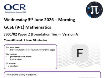 OCR Maths (F) - Predicted Paper 2 - 2026 (Version A)