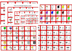 8 Symbol Grids - Alphabet, High Frequency Words, Numbers, Colours - SEN and Lower Ability