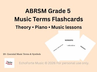 Music Theory Grade 5 Music Terms Flashcards
