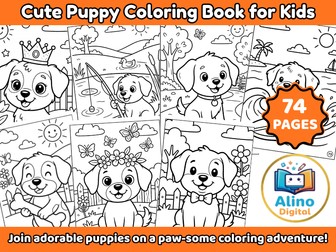 Cute Puppy Coloring Book for Kids