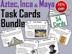 Aztec, Inca Maya Empire Task Cards