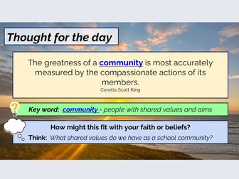 Thought For The Day - Daily Worship (Community) 5 animated quotes 1 minute