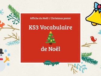 Christmas French poster / Affiche de Noël - KS3 visual aid