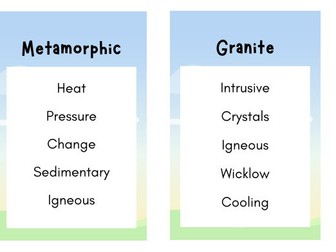 Junior Cycle Geography Rocks Taboo Cards – Engaging Revision & Classroom Game