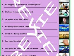 Past Simple Tense with Regular Verbs 3 Photo Worksheet Set