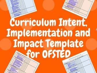 Curriculum Intent, Implementation and Impact for Ofsted