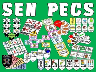 12 SPECIAL NEEDS PECS PICTURE CARD SETS - AUTISM ASD SEN LEARNING DIFFICULTIES COMMUNICATION