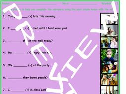 Past Simple Tense with Verb Be 3 Photo Worksheet Set