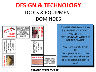 DESIGN & TECHNOLOGY TOOLS & EQUIPMENT DOMINOES