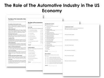 The Role of The Automotive Industry in The US Economy