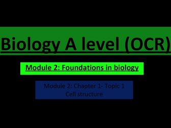 Cell ultrastructure lesson (A level biology)