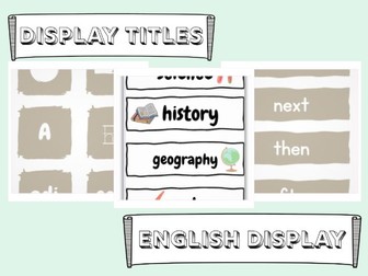 Subject & English Display Labels
