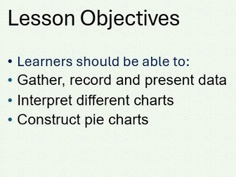 Handling Data - Pie Charts. Maths Functional Skills L2 GCSE Full Lesson