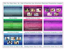 Have, Do, Like & Favorites Use-Structure-Exercises Presentation