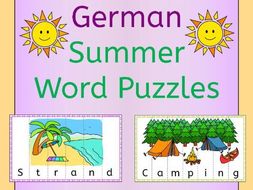 German Summer Word Puzzles