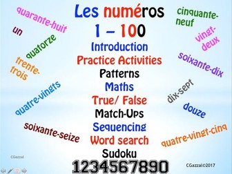 French Numbers, Les numéros  1 – 100.