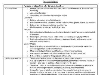 Sociology - Education AQA A-level