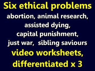 Ethics: 6 x video worksheets, differentieated three ways