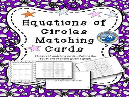Equations of Circles Matching Card Set