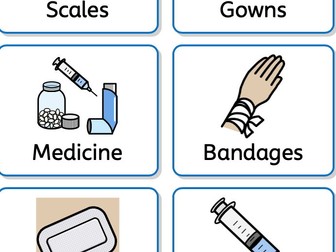 Doctors and construction role-play widgits for continuous provision labels for EYFS/ Year 1