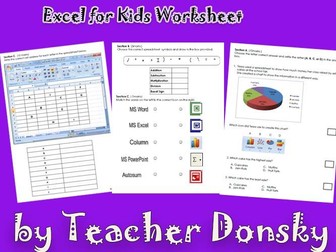 Year 3 Excel for Kids Worksheet 1