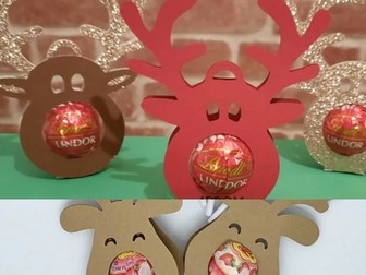 Reindeer Template Cut Out Christmas Gift Lolly/Sweet/Chocolate