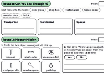 Year 5 Properties of Materials Quiz