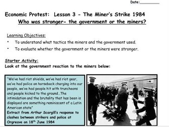 The Miner’s Strike 1984 Who was stronger- the government or the miners?
