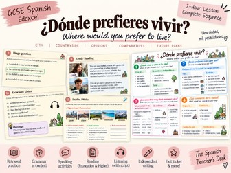 GCSE Spanish – Dónde prefieres vivir | Cities | Edexcel | 2-Hour Lesson + Chat Mat