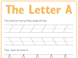 Kindergarten "A" Tracer Practice Worksheet | Teaching Resources