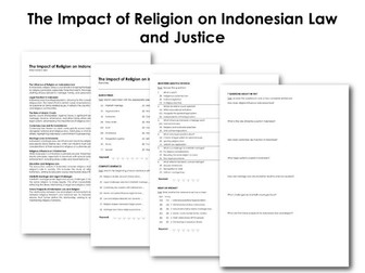 The Impact of Religion on Indonesian Law and Justice (Infotext and Exercises)