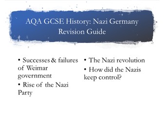 AQA History. Nazi Germany Revision Guide