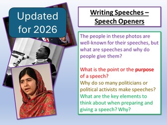 Writing Speeches - Speech Openers