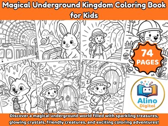 Magical Underground Kingdom Coloring Book for Kids