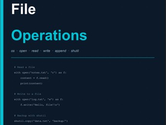 Python File Operations – Unit 8 File Handling Lesson and Coding Activities