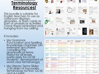 Top Marks Terminology!  Displays/Visual Glossaries/Flash Cards