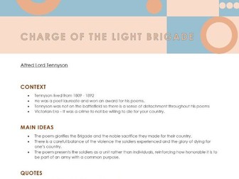 Charge Of The Light Brigade notes