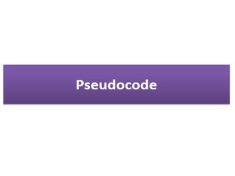 Pseudocode Lesson - Introduction and Activities