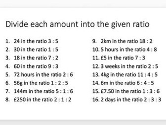 Ratio Lesson Series