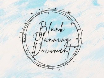 Blank Planning Proforma for EYFS