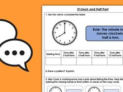FREE Year 2 O'clock and Half Past Summer Block 3 Maths Discussion Problems