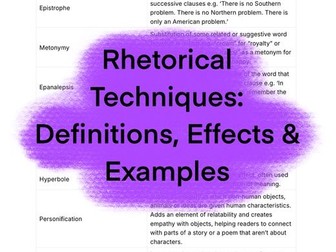 Essential Rhetorical Techniques Chart: GCSE, A-Level & Beyond