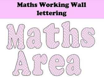 Maths Working Wall lettering retro