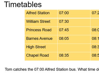 Bus and Train Timetables